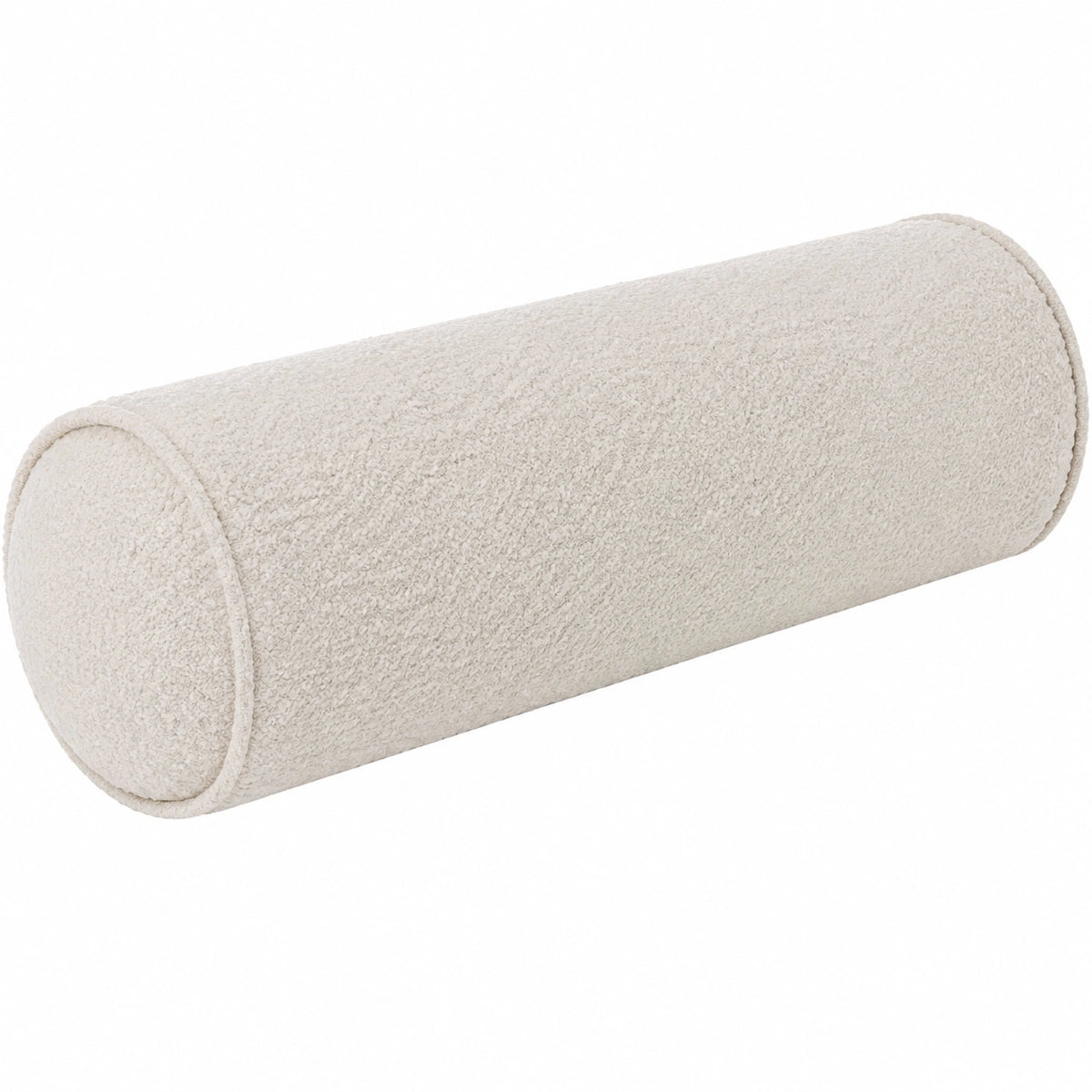 Cuscino cilindrico 50 x 20 cm in tessuto bouclé beige - supporto decorativo morbido