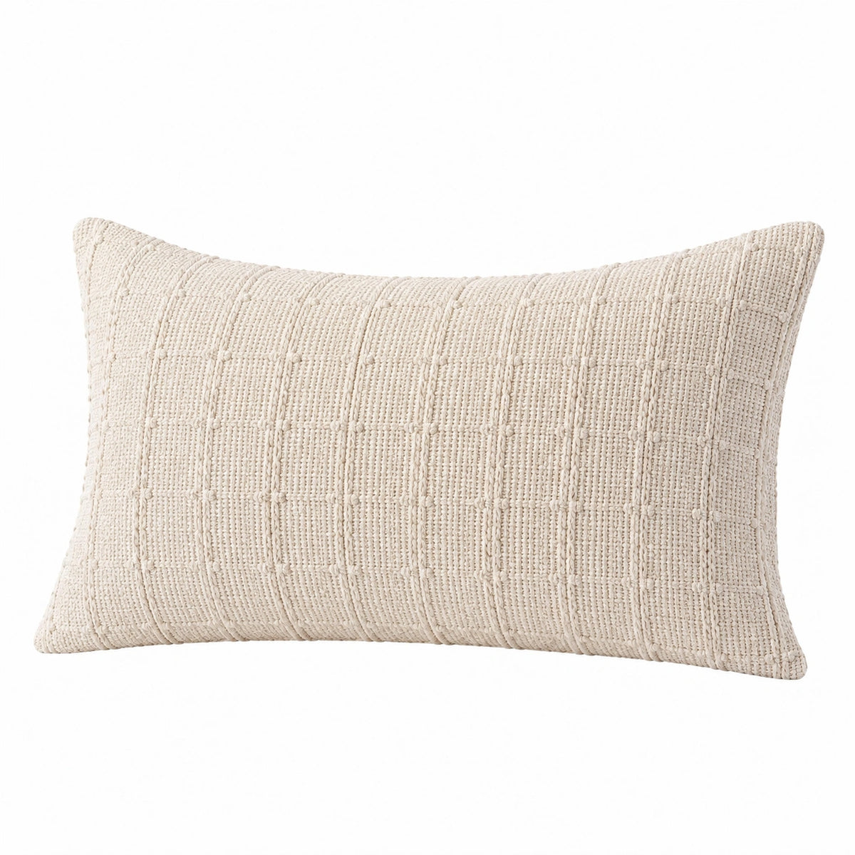 Cuscino decorativo rettangolare 50 x 30 cm in tessuto beige a trama intrecciata