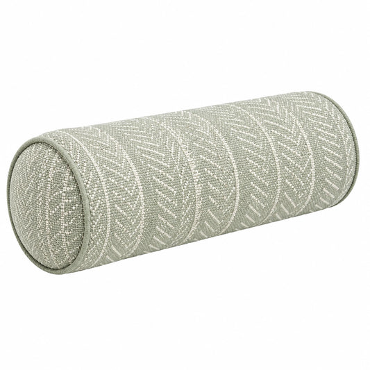Cuscino cilindrico 50 x 20 cm in tessuto verde salvia stile geometrico decorativo