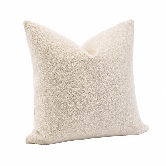 Cuscino decorativo 45 x 45 cm in tessuto bouclé avorio stile moderno