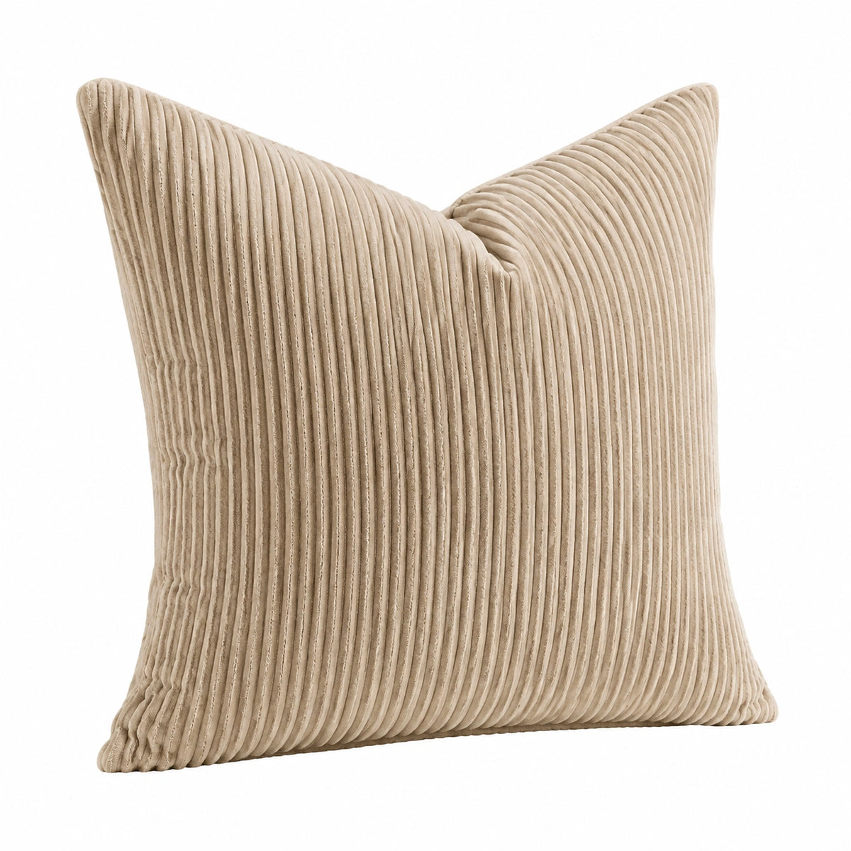 Cuscino decorativo 45 x 45 cm in tessuto a coste beige - quadrato morbido