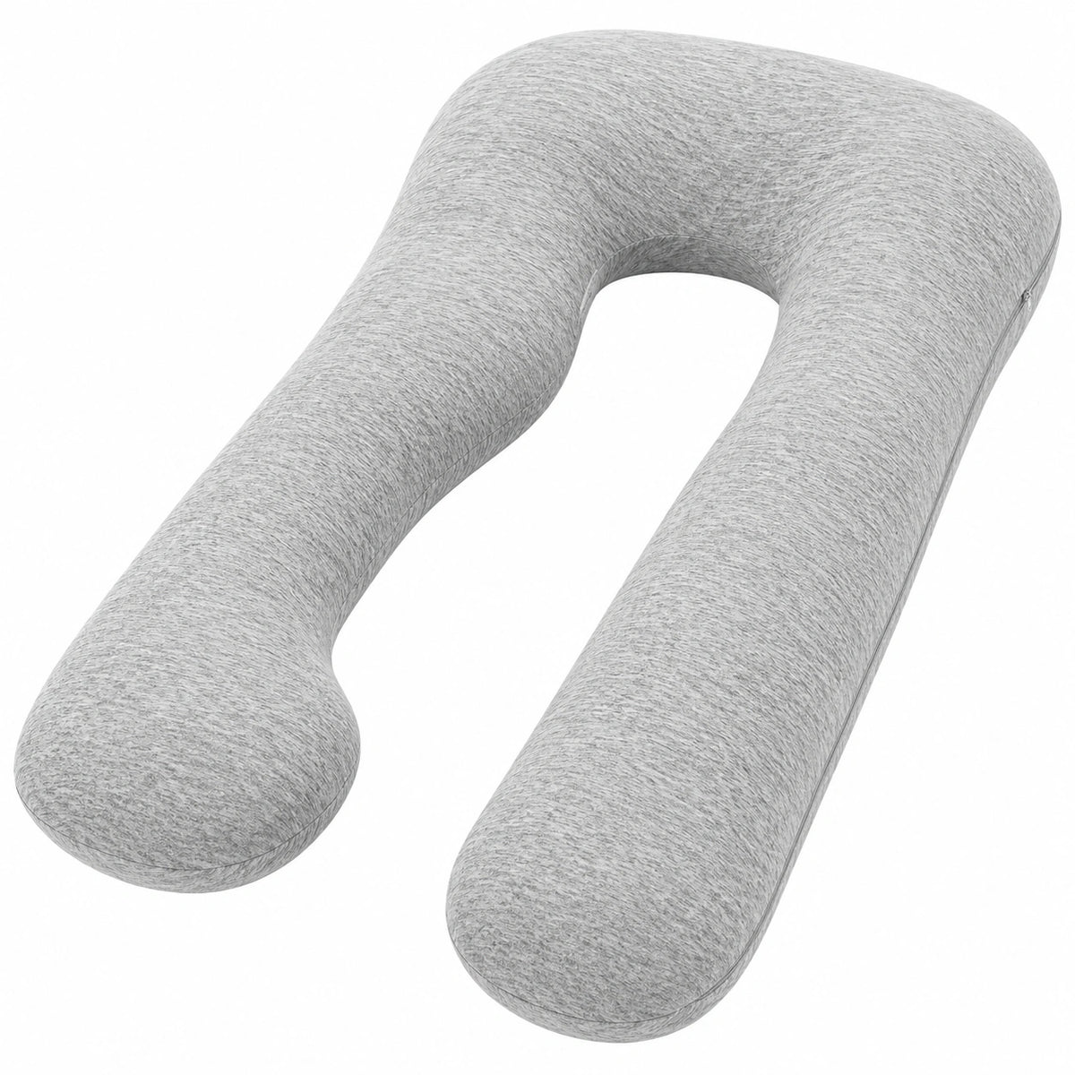 Cuscino a U 130 cm in tessuto grigio per supporto corpo e gravidanza