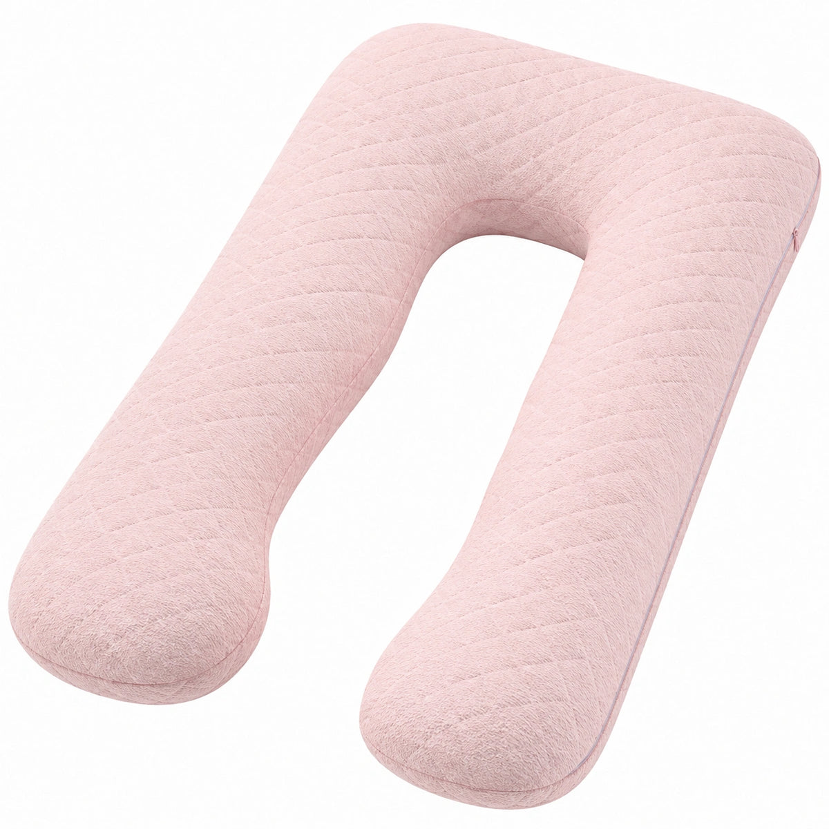 Cuscino gravidanza a U 140 cm rosa in tessuto morbido per riposo e supporto
